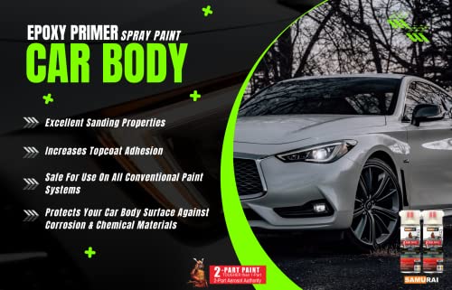 Samurai 2-Part Spray Paint Epoxy Primer For Car Surfacer (Primer Grey, Pack Of 1 Can) #TOP1