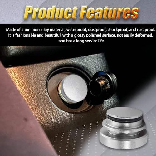 Image of Car Cigarette Lighter Plug Cover, Car Plug Cap, Aluminum Auto Cigarette Lighter Plug Part, Waterproof Dustproof Plug Auto Accessory for Vehicles with Standard 12 Volt Power Source (Silver)