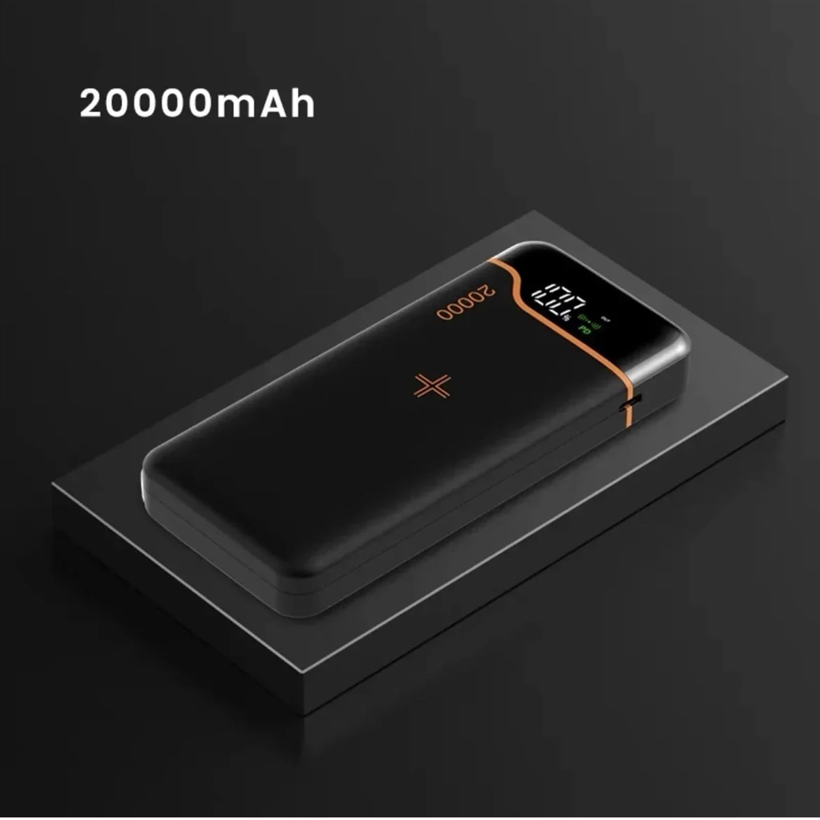 Bezprzewodowy Power Bank 20000 MAh 22,5 W Super Szybkie Ładowanie 15 W Duża Pojemność Kompatybilny Z IPhone'em Kompatybilny Z Xiaomi (Size : 20000mAh Black)