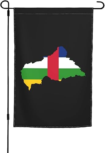 POOEDSO Flag Map of the Central African Republic Garden Flags 12x18Inch Double Sided Outdoor Yard Decoration Garden Flag For Patio Lawn Home Welcome