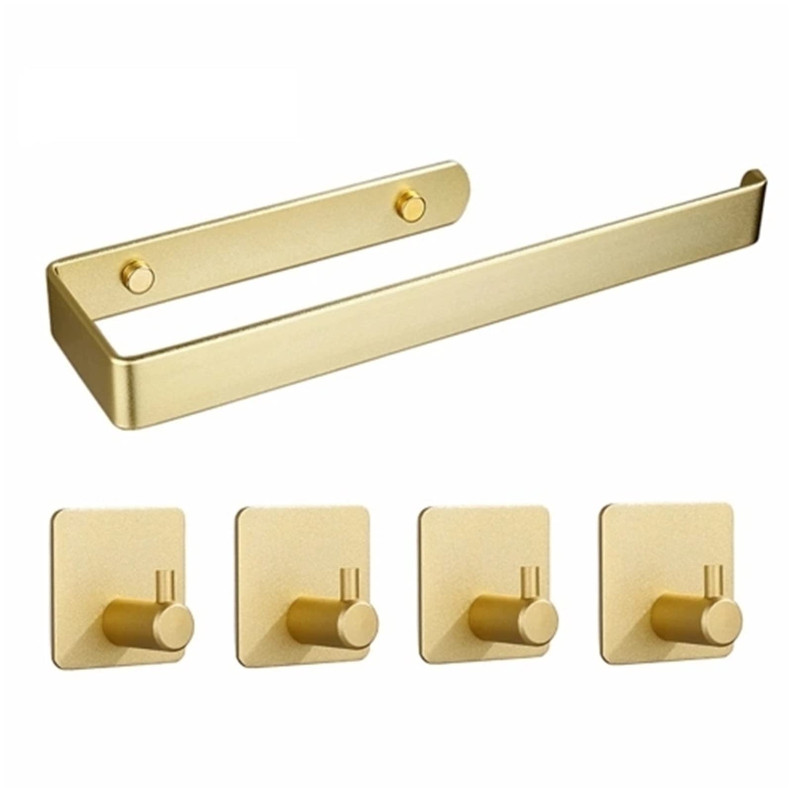 Dumralbqe Gold Bathroom Hooks 5Pcs Bathroom Hanger Set Hook Towel Rack Accessories For Home Use(Gold)