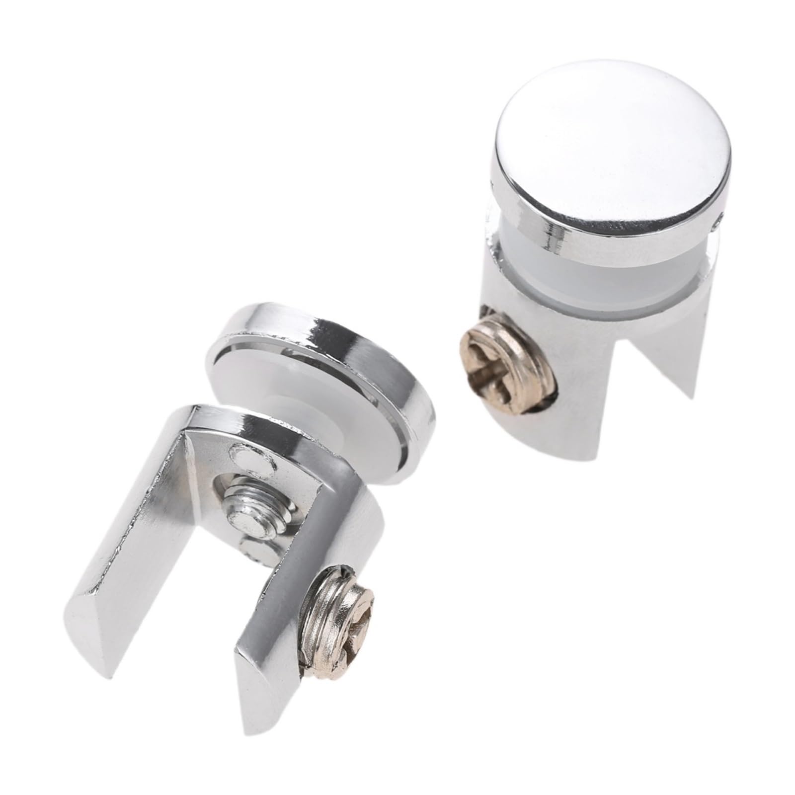 JCXIOC Glass Clamps 4pcs/kit Glass Clamp Adjustable Screws Fit 8-12mm Glass Board Bracket Clip Shelf Holder Alloy Support Stand Bathroom Accessories(Fit 8-10mm Glass)