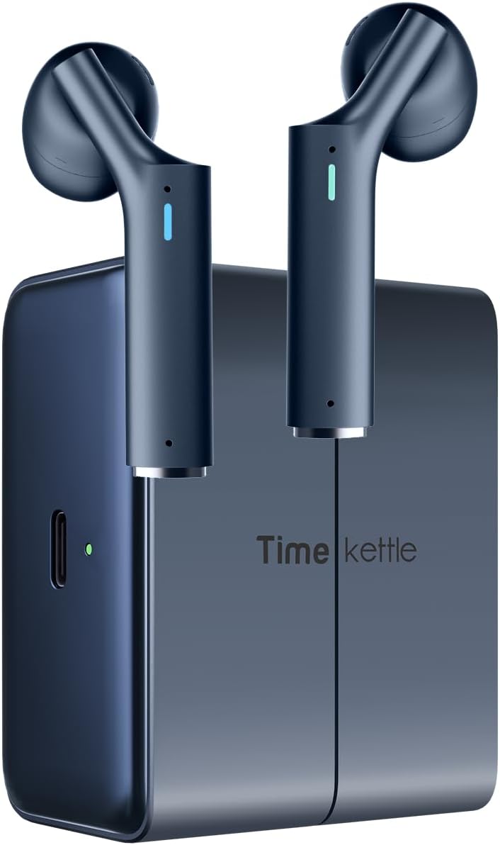 Timekettle W4 Al Übersetzer Kopfhörer, Bidirektionale Simultanübersetzung, Übersetzungsgerät, Knochenstimmensensor für Klarheit, Kompatibel mit iOS &amp; Android, Geschützte Privatsphäre nach DSGVO
