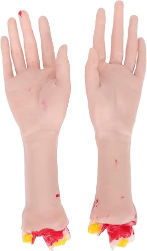 NOLITOY Recuerdos de fiesta para adultos, 1 par de prótesis de mano protésica de Halloween, manos espeluznantes, accesorios de Halloween para casa