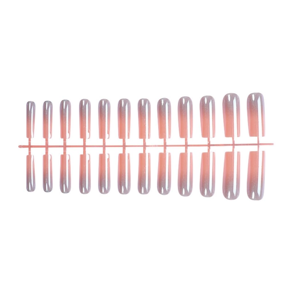 24Pcs Long Square French False Nails Set Professional Manicure Nails Art For A Stylish Look