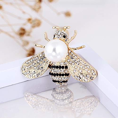 Image of Crystal Bee Pearl Brooches Exquisite Insect Bee Brooches Pins for Women