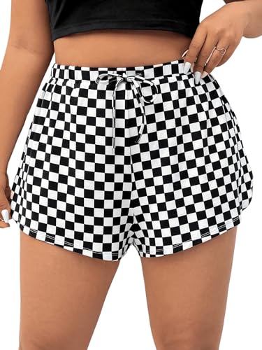 Amazon.com: WDIRARA Women's Plus Size Checkered Drawstring Waist