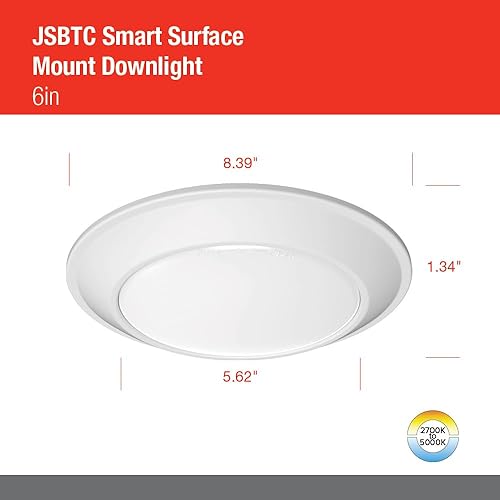 Miniatura 4 de Juno JSBTC - Luz de disco inteligente TUWH 90CRI WL MW M6 de 6 pulgadas, 2700K-5000K sintonizable, 1100 lúmenes, conecta con Zigbee o Bluetooth,