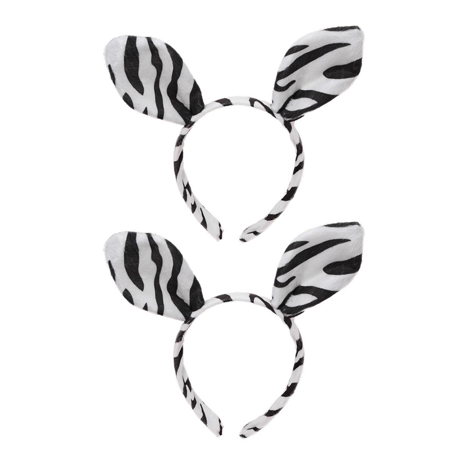 2 Pieces Of Zebra Ear Headbands, Creative Headbands, Fun Headbands, Role-Playing Props, Photo Props, Black and White