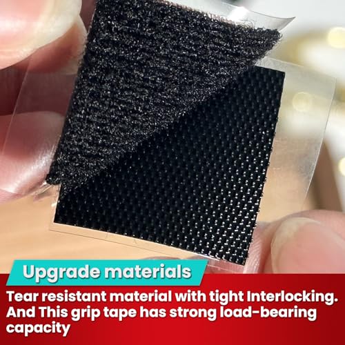 Tikfoam Heavy Duty Hook and Loop Strips with High Adhesive, and Square Circle, Strong Mounting Tape for Home, Outdoor or Office Use, Black 72 Sets