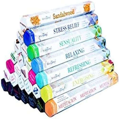 Stamford Incense Sticks for Meditation and Relaxation, Assorted Hex, Pack of 15