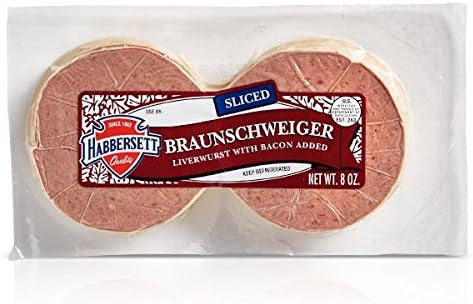 Habbersett Sliced Braunschweiger Liverwurst 8 Oz (4 Pack)