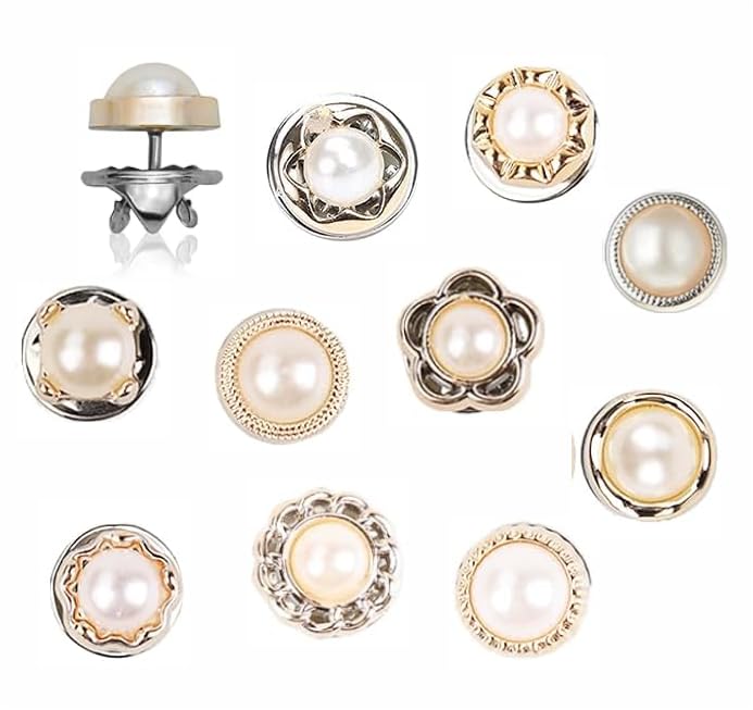 FITVERT Safety Buttons for Women Shirts Brooch Buttons Cover-up Button Pearl Safety Brooch Pins button for Shirts Clothes Bags Sweater Hats Shawl Clips for Coat Dress Clothing Bags Decoration Supplies Accessories - 10 Pcs (B0D7VTRLBB) Amazon Price History, Amazon Price Tracker