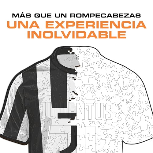 Iconic Puzzles - Juventus Camiseta, Rompecabezas de Madera con Licencia Oficial, 100% sostenible, Regalo para Adultos y niños, Talla M, 270 Piezas