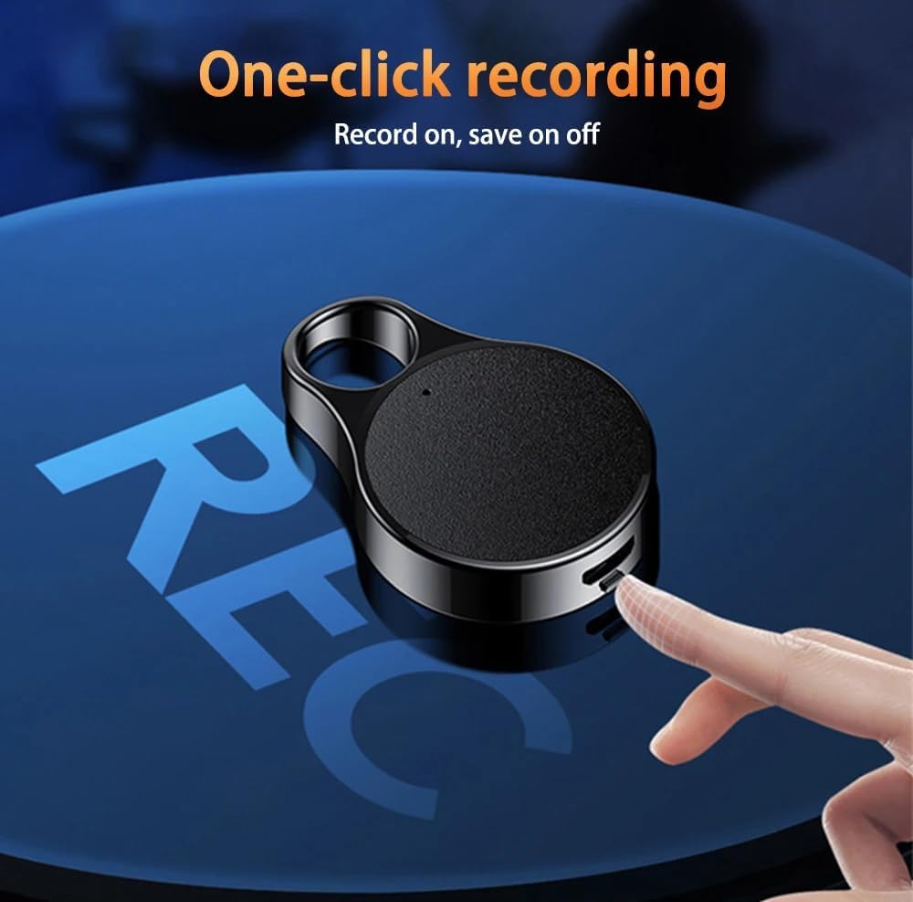 Mini llavero grabador de voz digital de 32 GB, activado por voz, 20 horas, grabación continua, cancelación de ruido, dictáfono de audio digital, MP3, conferencias, reuniones, clases, entrevistas