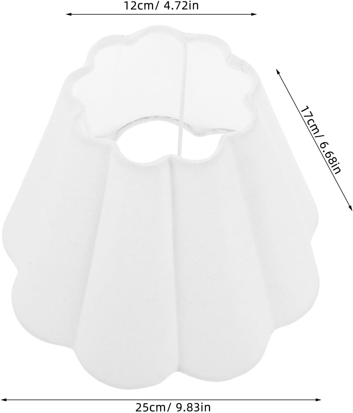 Alipis Fabric Scalloped Lampshade: Universal Rustic Style Cloth Lampshade Replacement Barrel Light Cover Bulb Guard For Table Desk And Wall Lamps