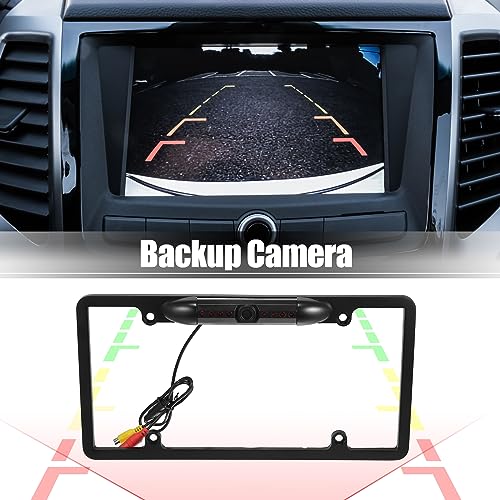 Image of X AUTOHAUX HD Backup Camera for Trucks License Plate Backup Camera for Car Waterproof Infrared Night Vision 170 Degree Wide View Angle Rear View Camera