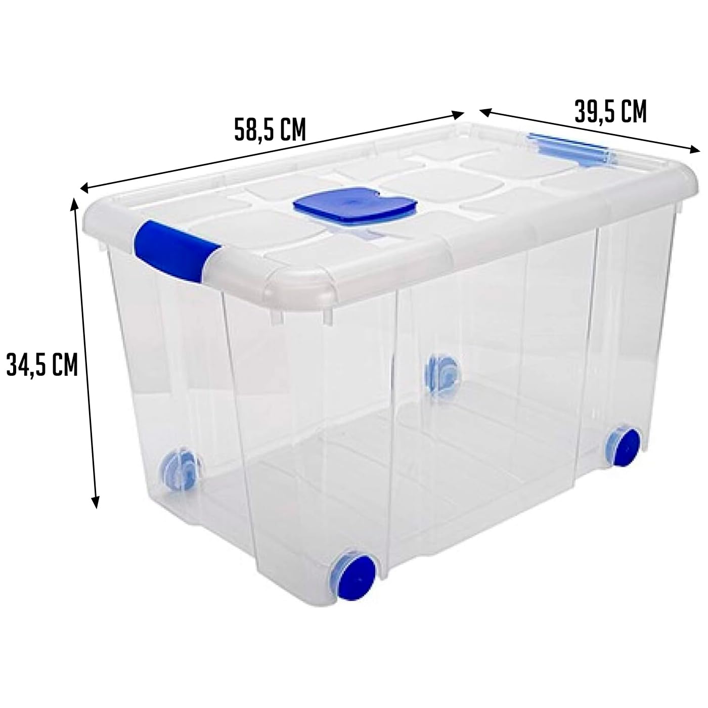 Acan Tradineur - Confezione da 4 Scatole di Archiviazione - Realizzato in plastica - Contenitore per riporre giocattoli, libri, vestiti, coperte - N.º 4-35,7 x 59 x 40,5 cm - 55 litri