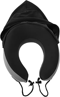 MAGICLULU Memory Foam Nackenkissen mit Kapuze Verstellbar Waschbar Ergonomische Halswirbelstütze Vielseitiges Reisekissen für Flugzeug Auto Büro und Zuhause Inklusive Aufbewahrungstasche