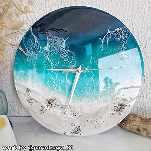 RESINWORLD 14" Round x 2" Deep XL Large Tray Mold, Shiny Silicone Tray Board Table Clock Mold for Epoxy Resin Casting, Floral Preservation Bouquet Resin Mold Home Decor - Thumbnail 7