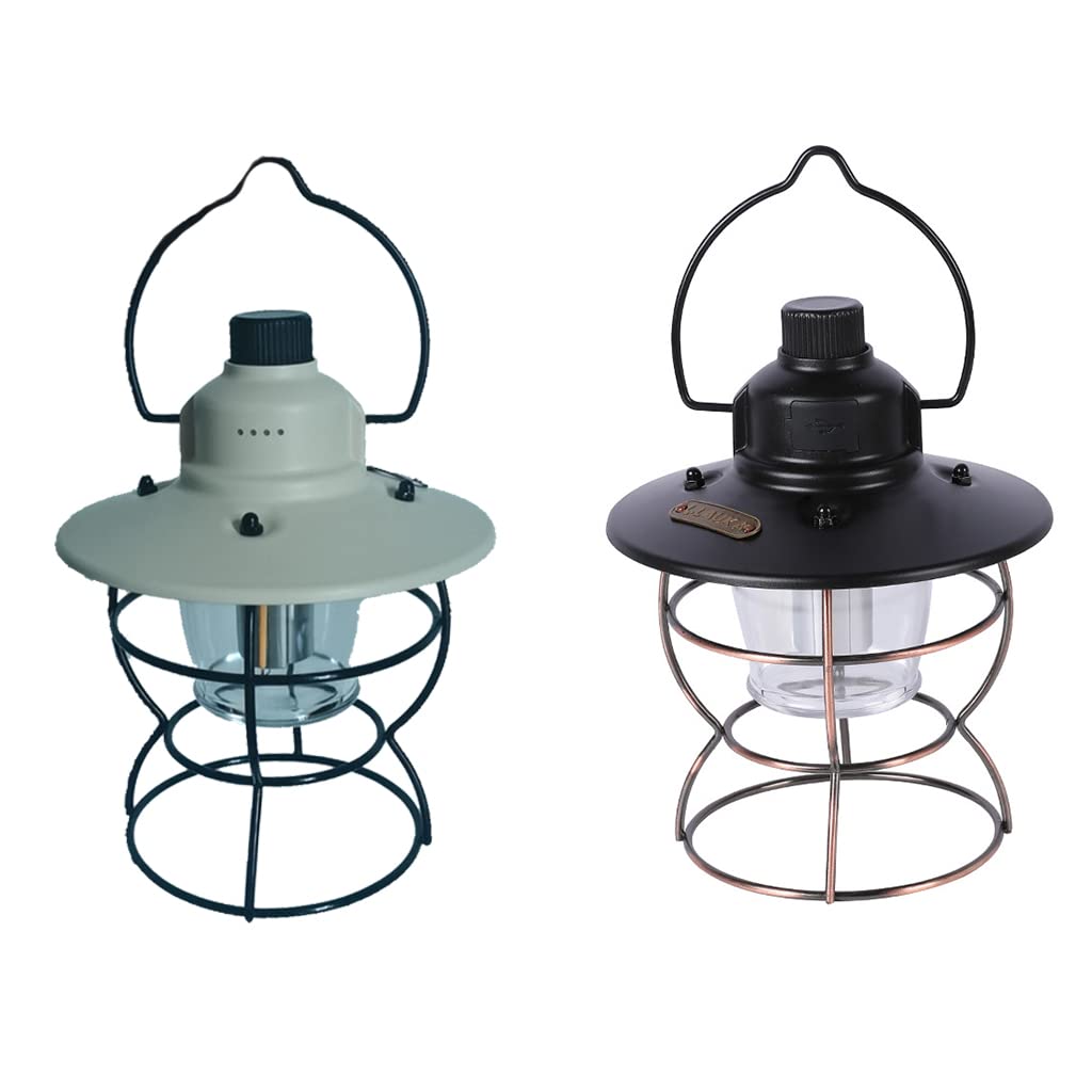 Lampa wisząca w stylu vintage, lampa kempingowa z 3 trybami świecenia, latarnia LED