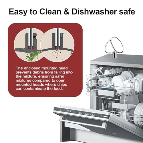 Image of Stainless Steel Flat Beater for KitchenAid 4.5-5 QT Tilt Head Stand Mixer, Polished Kitchenaid Paddle Attachment No Coating, Heavy Duty Kitchen Aid Mixers Accessories Dishwasher Safe by GEFT