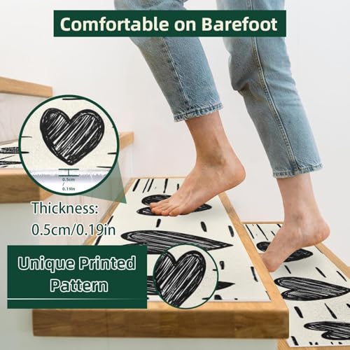 Tapis d'escalier antidérapants réutilisables de qualité durable