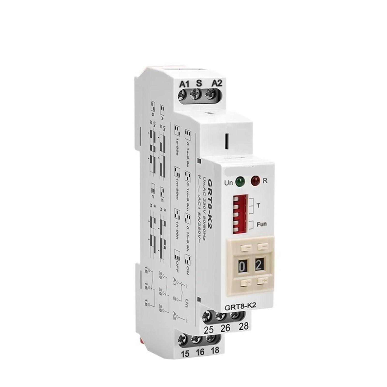 OSHZIKJII GRT8-K Relay 12V 24V 220V 230V(GRT8-K2 ACDC12V-240V)