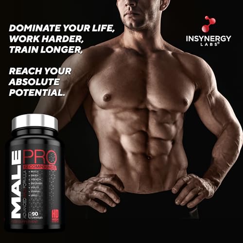 Male Pro Testosterone Booster for Men | Testosterone Supplements 12 in 1 Test Support Formula for Muscle Growth Energy Libido Enhancer | Magnesium Zinc Test Boost Supplement | 90 Vegan Capsules - Image 3