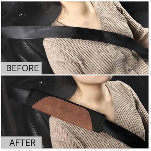 Ywdiml Car Seat Belt Cover, 2PCS Comfortable Vehicle Seat Belt Strap Cushion, Soft Wear Resistant Automotive Interior Decorative Harness Strap Pad, Universal for SUV RV Truck (Orange)