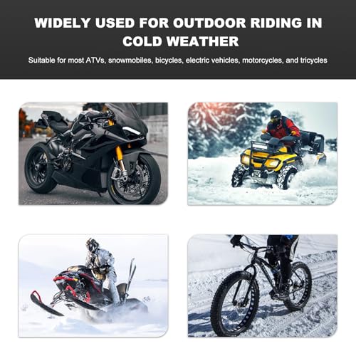 JNXIJ 2 PCS Universal Motorcycle Handlebar Gloves, Windproof ATV Handlebar Muffs with Reflective Strips, Winter Hand Warmer Mitts Thicken Handguards for Snowmobile E-Bike Bicycle