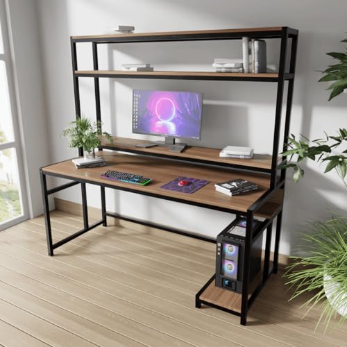 Image of Riyan Luxiwood Jerry Computer Table in Engineering Wood for Home & Office, Simple Style Desk, Scratch Resistance Surface, Easy to Assemble. (Large, Beige)