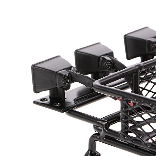 OWSOO Rack de Bagageiro com Barra de Luz Quadrada para 1/10 RC Crawler Axial SCX10 D90 110 Traxxas T