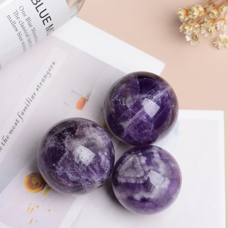 Améthyste de rêve polie en cristal de roche violet de 50mm pour collectionneur