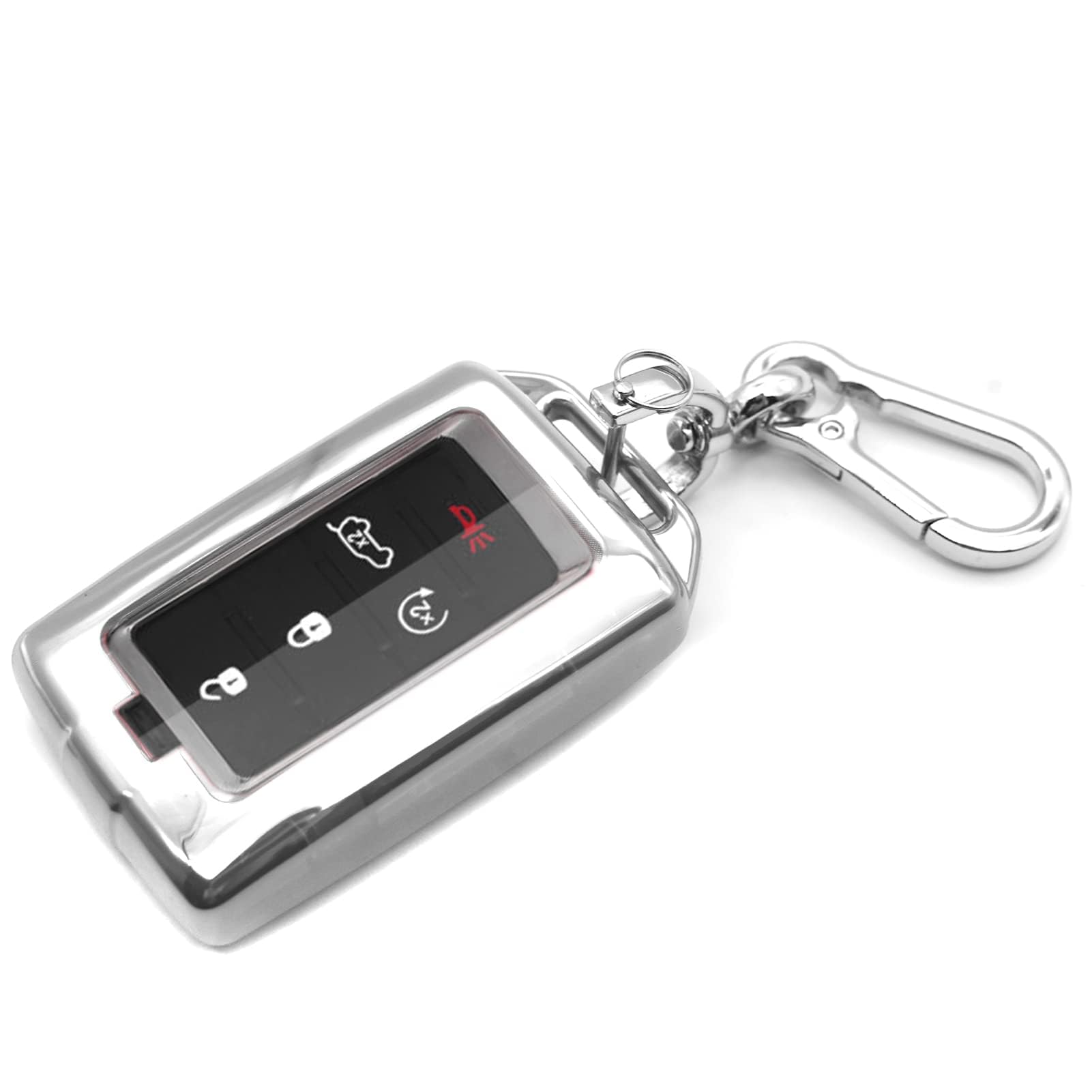 Coque de clé Jeep Smart Silver boîtier TPU protection télécommande auto
