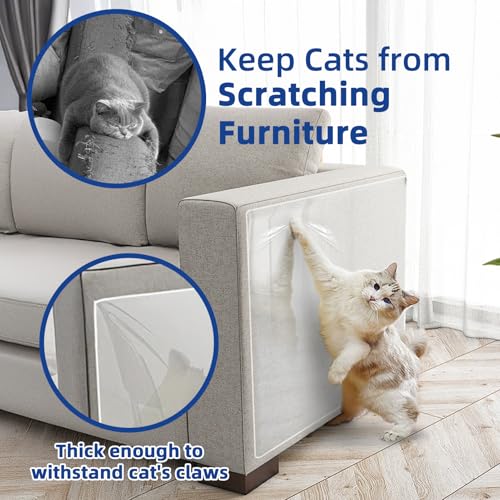 Kratzschutz Sofa Katze Transparent 5m x 42cm: TOOSOFt Katzen Kratzschutz Selbstklebend Tape Extra Lang - Anti Kratz Folie für Katzen Flexibler Schnitt - Sofaschutz Katze für Moebel Couch Tür Wand