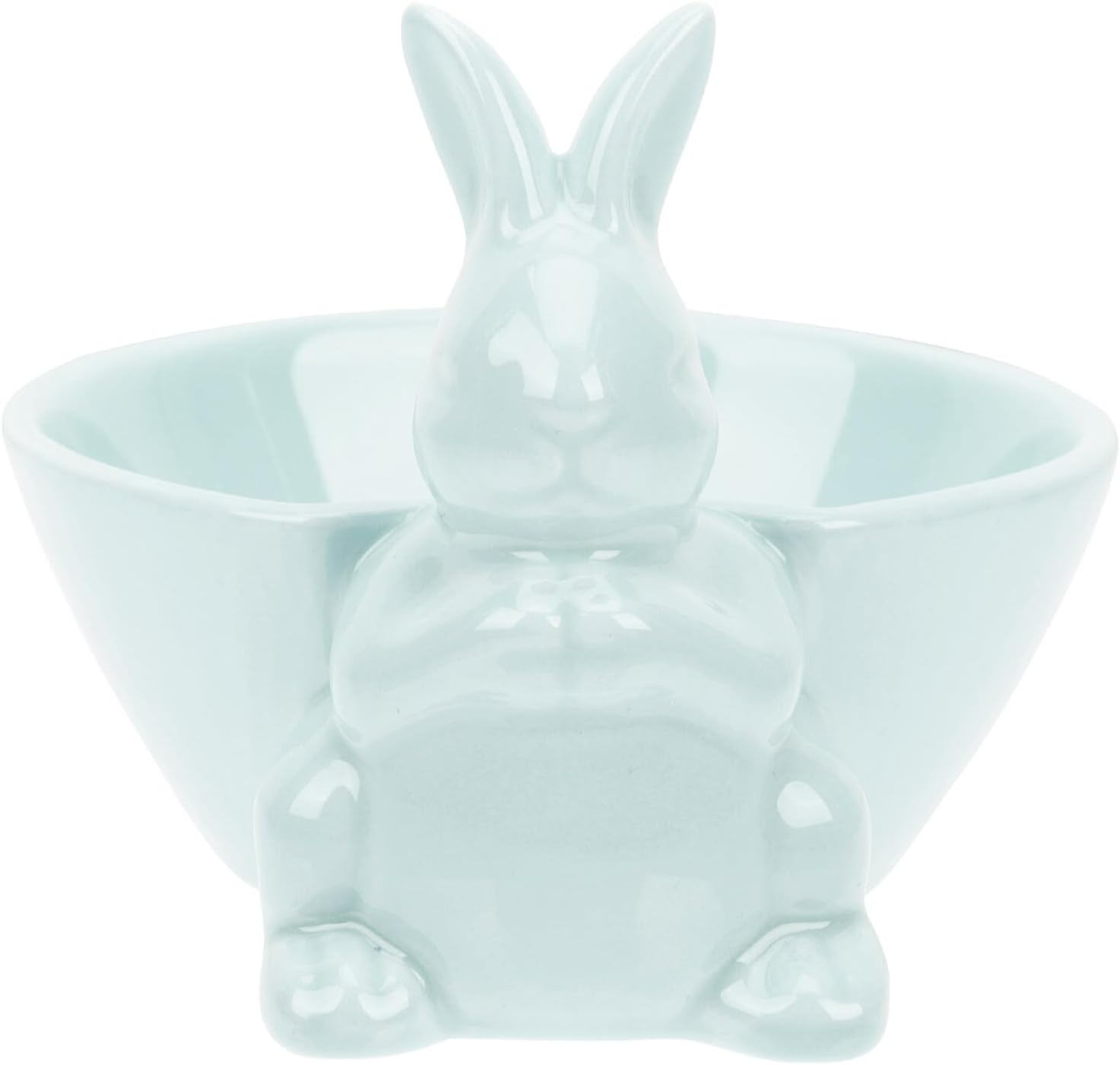Mikinona Easter Ceramic Bunny Bowl Blue Animal Shape Snack Salad Porridge Bowl Household Tableware for Holiday Serving