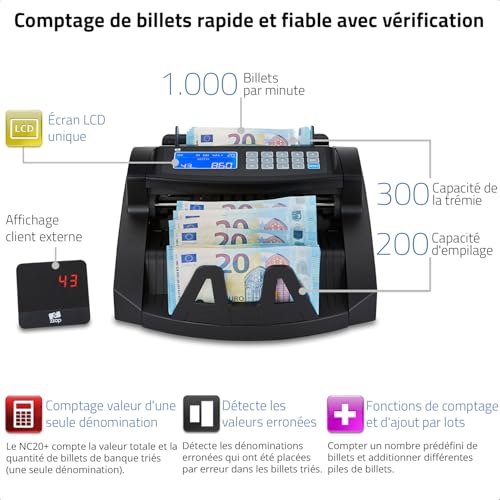 Compteuse de billets électronique ZZap NC20+ tri par lots - 2
