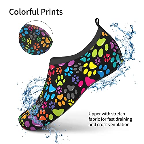 Heantstoy Abstract Colorful Dog Paw Print Water Shoes Breathable Quick-Dry Yoga Socks Sports Shoes For Women Men #TOP2