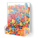 BSSOYAMM Acrylic Wall Toy Dispenser, Self Adhesive Wall Toy Organizer for Kids, Clear Storage Bin for Playroom, No Drilling Toy Storage Wall Mounted for Cars, Blocks,Trains, Darts, Snacks, Balls