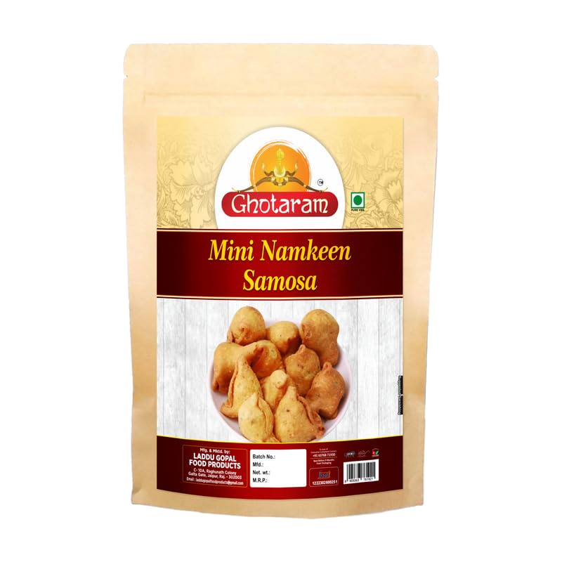 Ghotaram Allahabad Masale wala Dry Samosa Namkeen Nashta Snack | Delicious & Crunchy Mini Samosa Namkeen Snacks | Evening Tea Time Snack Made With Refined Flour Filled with daal-350g*1Pack-image-14