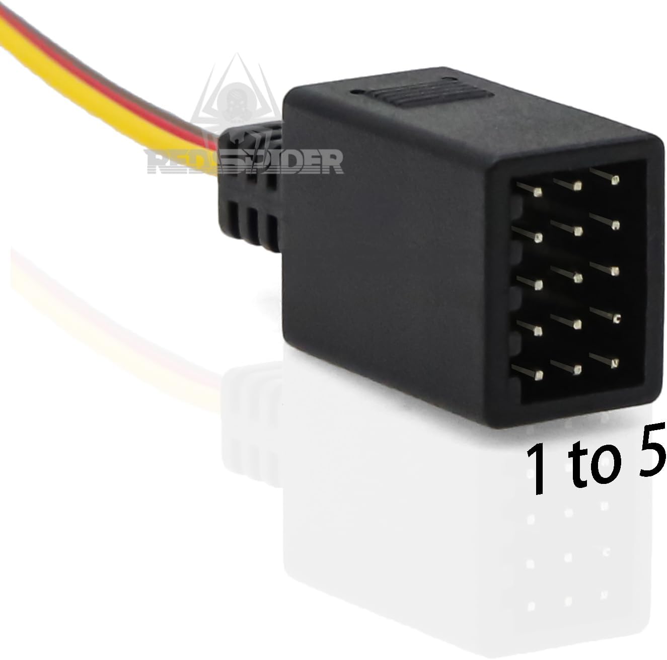 2pcs JR Style Servo Plug Splitter 1 Male to 2/4/5Female Y Harness Leads Y Splitter Cable Lead Wire 350mm for RC Cars Airplane Drone Receiver Servo ESC Cable Servo Fan 2pcs (1 Male to 5Female)