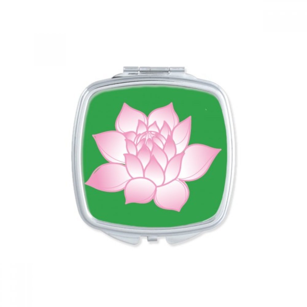 Miroir portable mignon et compact carré au motif de fleur multicolore