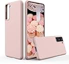 SURPHY Liquid Silicone Case Compatible with Samsung Galaxy 21 Case 6.2 inch, Gel Rubber Full Body Shockproof Phone Case for Samsung Galaxy 21 5G (2021) (Pink)
