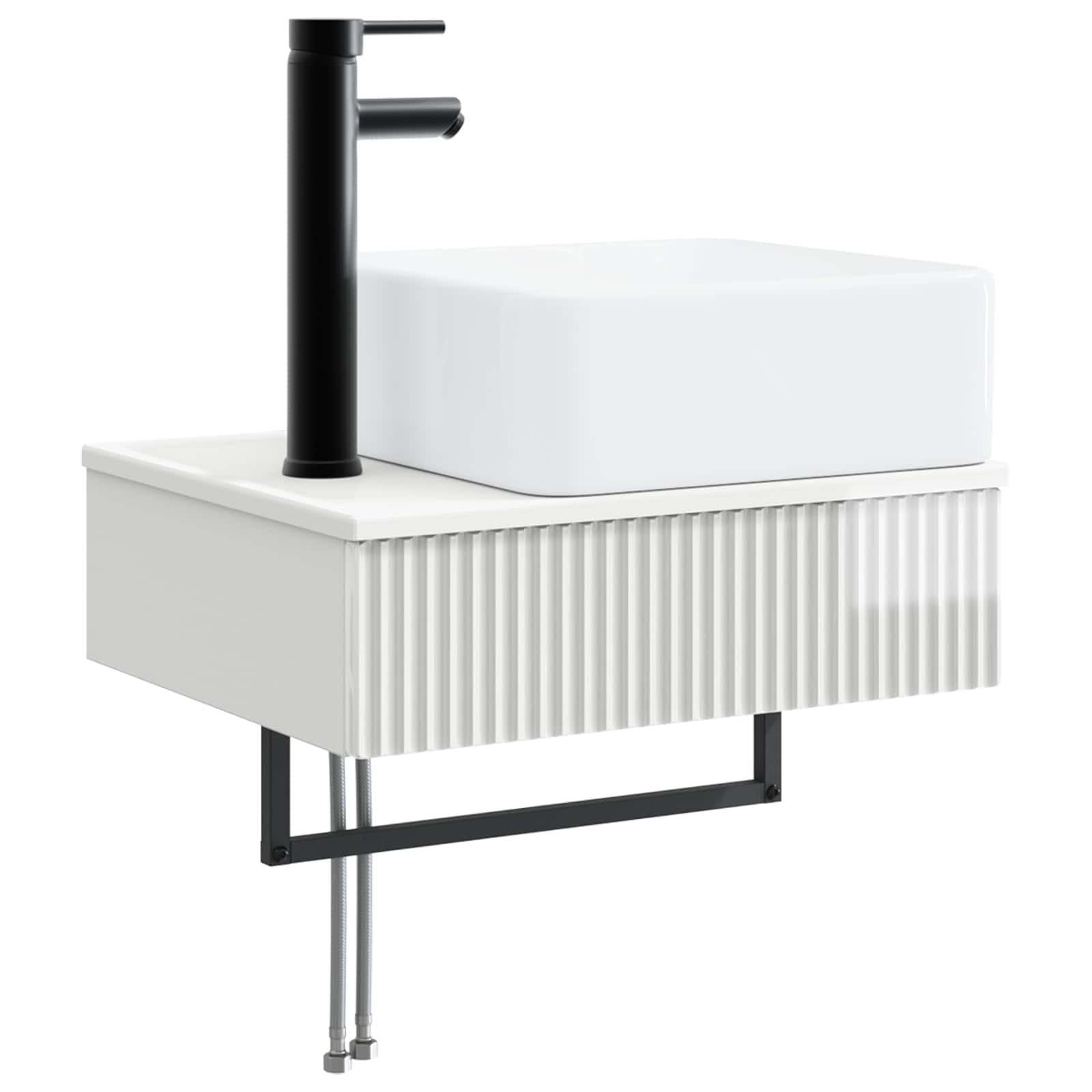 Genérico Lavabo de Lavado Montado en la Pared Brillante,Mobiliario,Armarios y Almacenamiento,Tocadores de baño,50 x 41 x 39 cm-890192