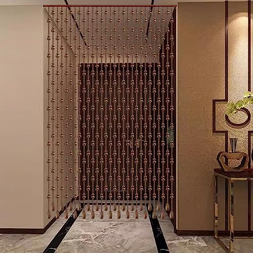 Cortina de cuentas de hilo decorativa para puertas y pasillos rústicos 6