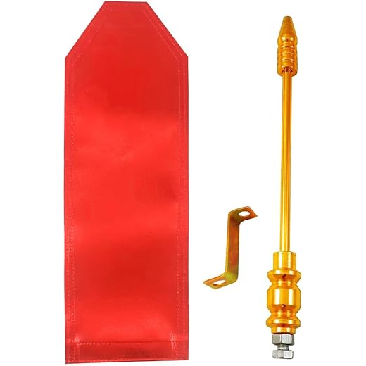 KIING Golden Car Flag Rod with Bracket (Red)