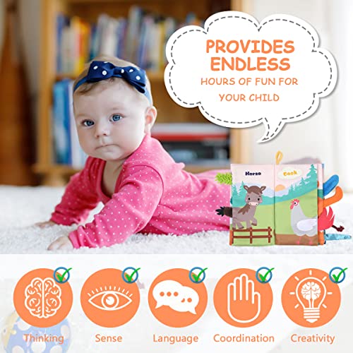 Vicloon Baby zachte boeken, Baby baddoek boek, Rustige Boeken voor 0-3 jaar oude peuters kinderen, 3D Zintuiglijke⦠- Image 5