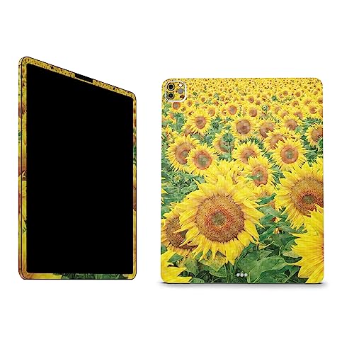 Image of MightySkins Carbon Fiber Skin Compatible With Apple iPad Pro 12.9 inch M2 6th Gen (2022) Full Wrap Kit - Sunflower Field | Protective Durable Textured Carbon Fiber Finish | Easy To Apply | Made in the USA