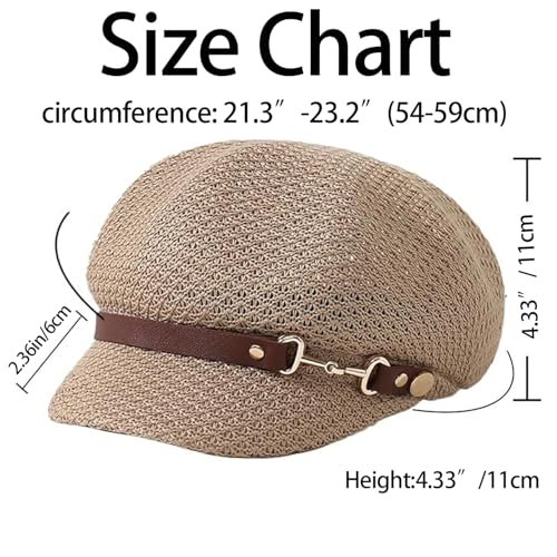 Gorro estilo Newsboy para mujer, tejido, transpirable, visera corta miniatura 2